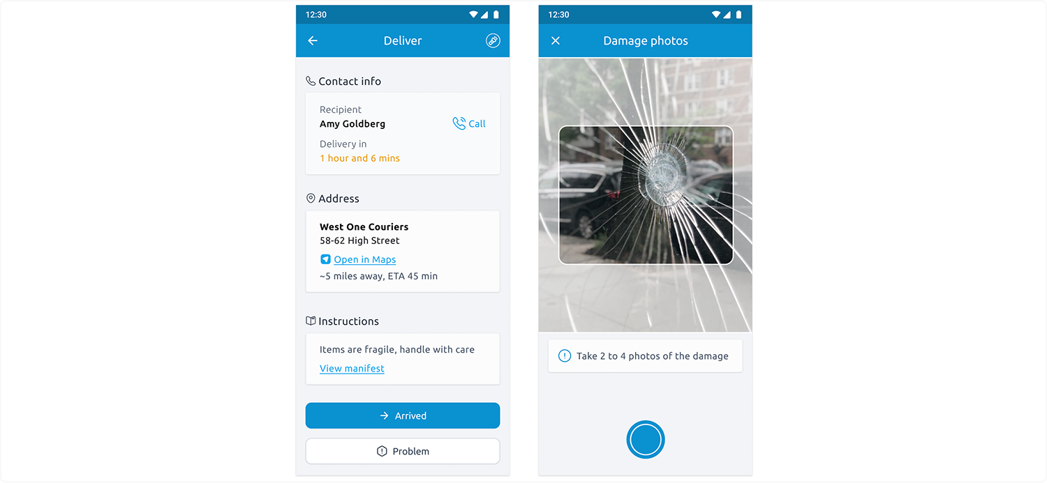CitySprint App Interface